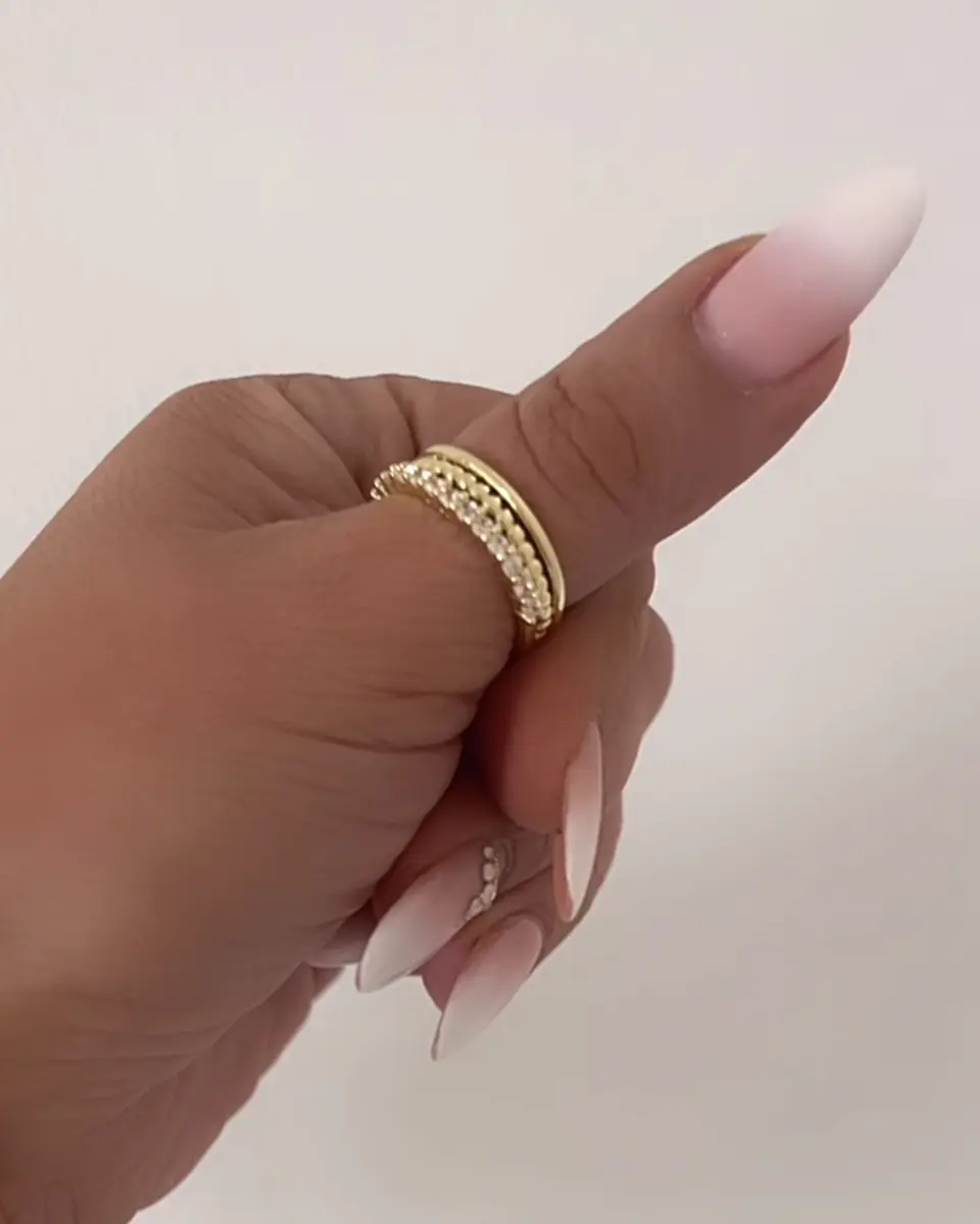 Anillo Beach Triple Banda Circones Gold 2