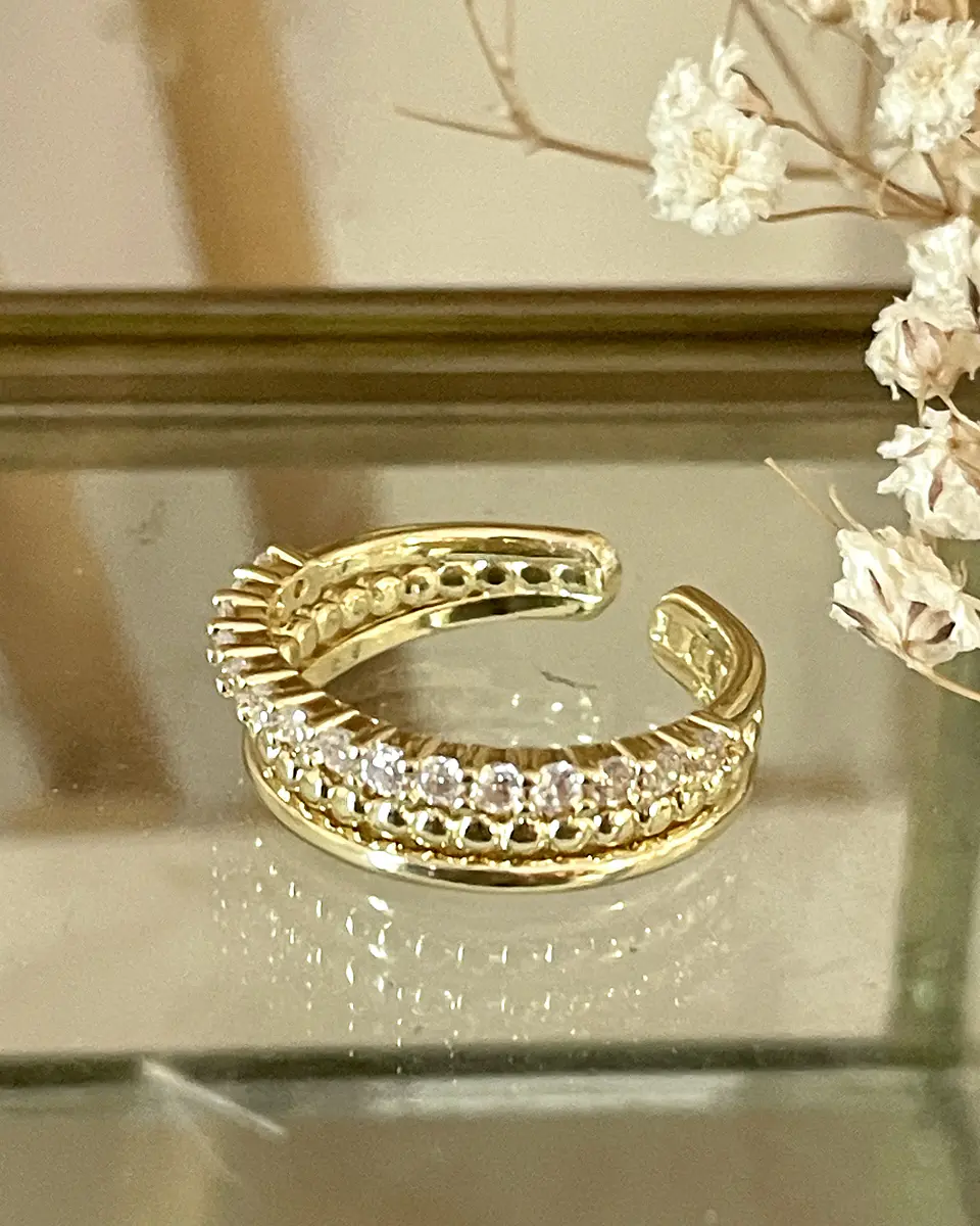 Anillo Beach Triple Banda Circones Gold 1
