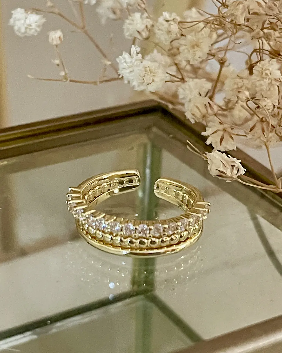 Anillo Beach Triple Banda Circones Gold 3