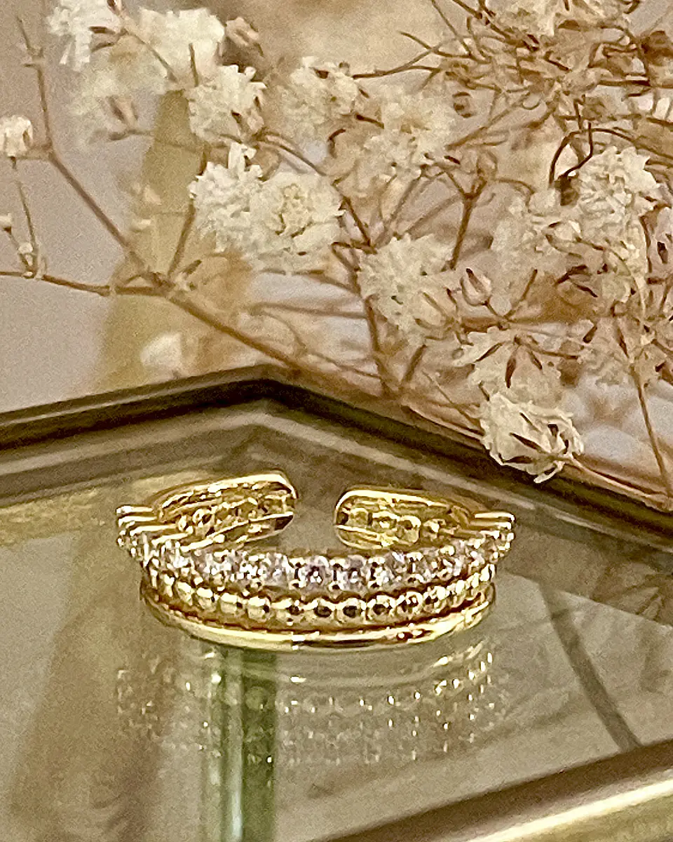 Anillo Beach Triple Banda Circones Gold 4