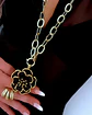 Collar XL Maxi Camelia Black Esmaltada Gold - Miniatura 11