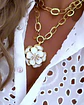 Collar XL Maxi Camelia White Esmaltada Gold  - Miniatura 7