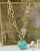 Collar Maxi Corazón Turquesa Broche Luxury Candado Gold - Miniatura 9