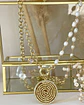 Collar XL Medallón Padre Nuestro Perlas gold - Miniatura 4