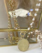 Collar XL Medallón Padre Nuestro Perlas gold - Miniatura 2
