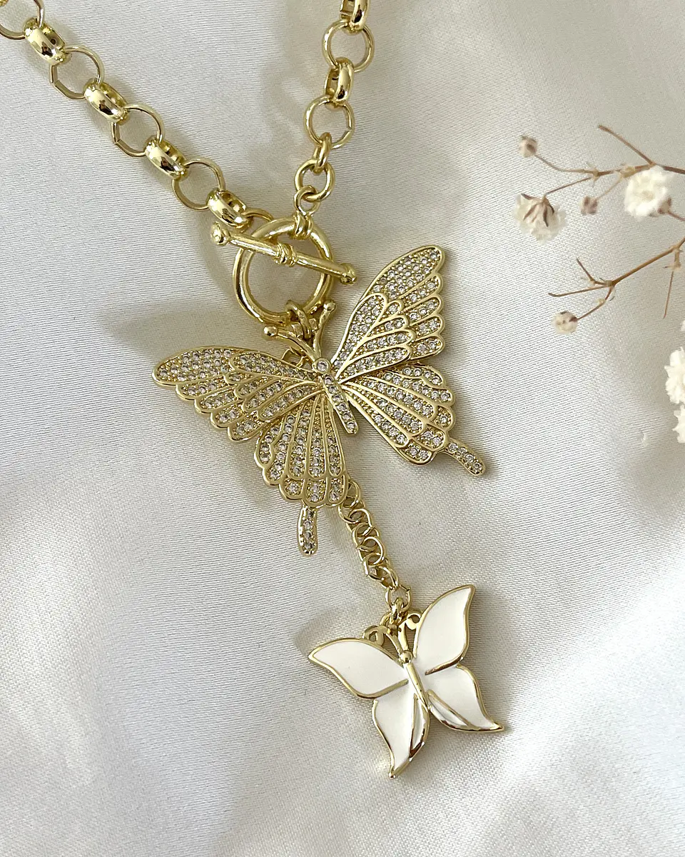 Collar Dúo de Mariposas Circones Gold 2