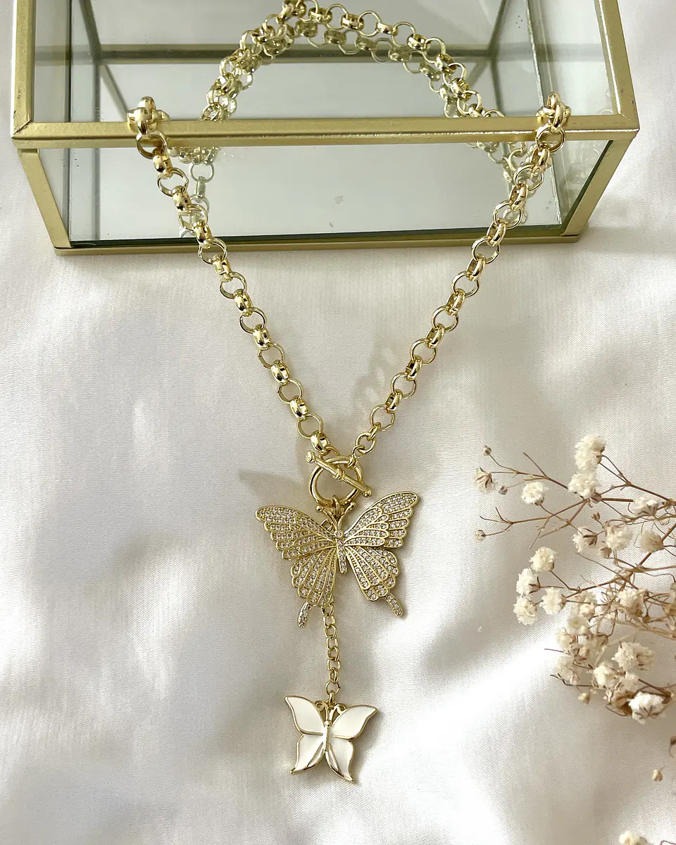  Collar Dúo de Mariposas Circones Gold 6
