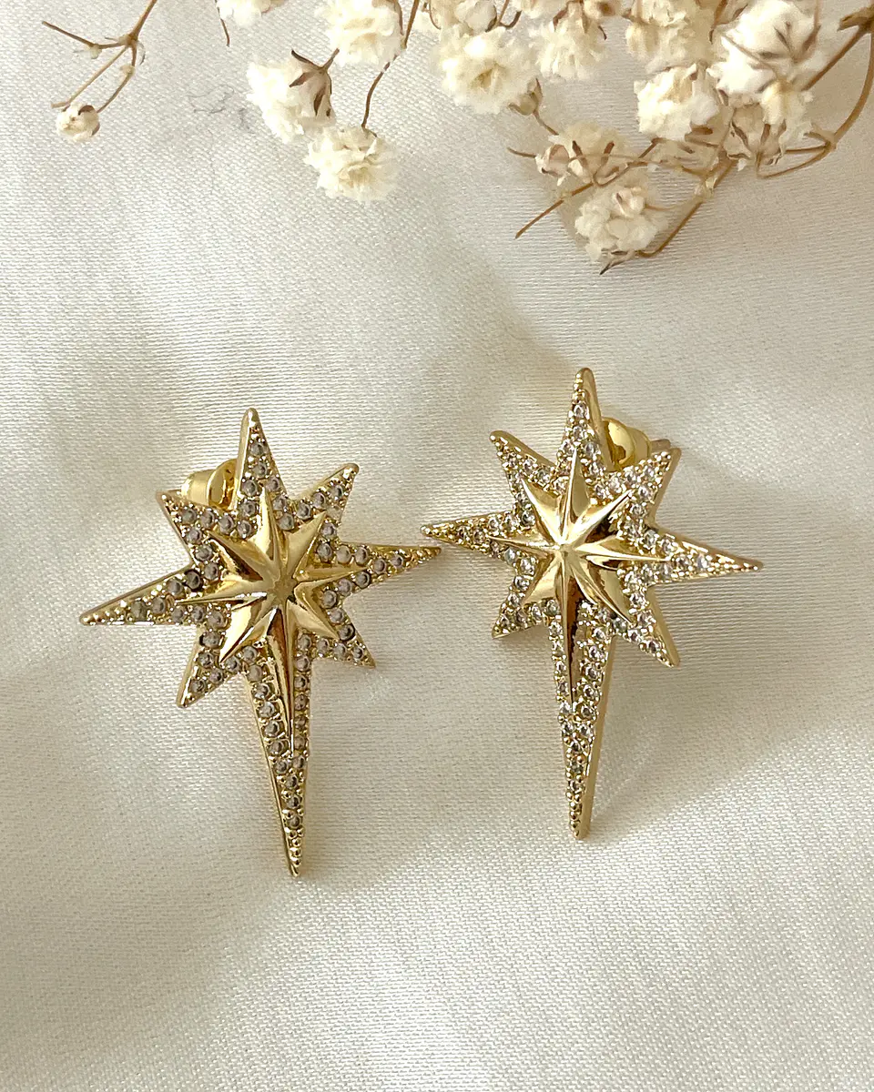 Aros Maxi Estrella del Norte Circones Gold 2