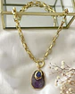  Collar Colgante Amatista Maxi eslabones gold - Miniatura 2