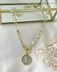 Collar Medalla San Benito Silver Gold - Miniatura 3