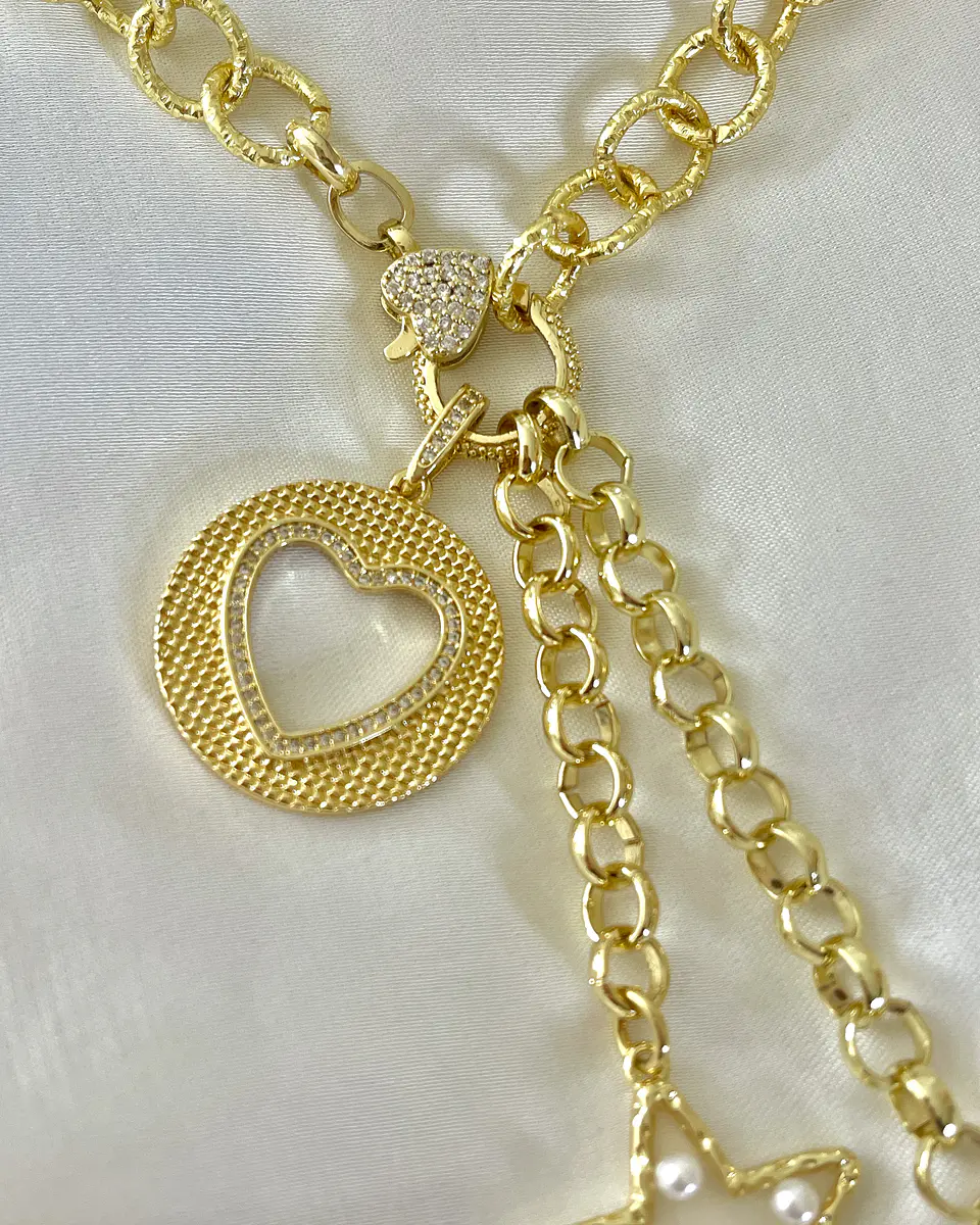 Collar XL Estrellas Corazón Multidije Gold 5