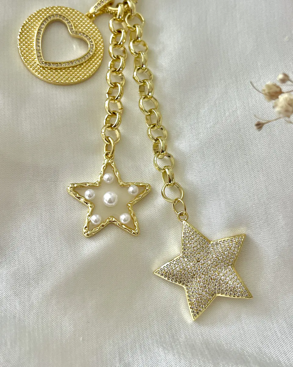 Collar XL Estrellas Corazón Multidije Gold 6