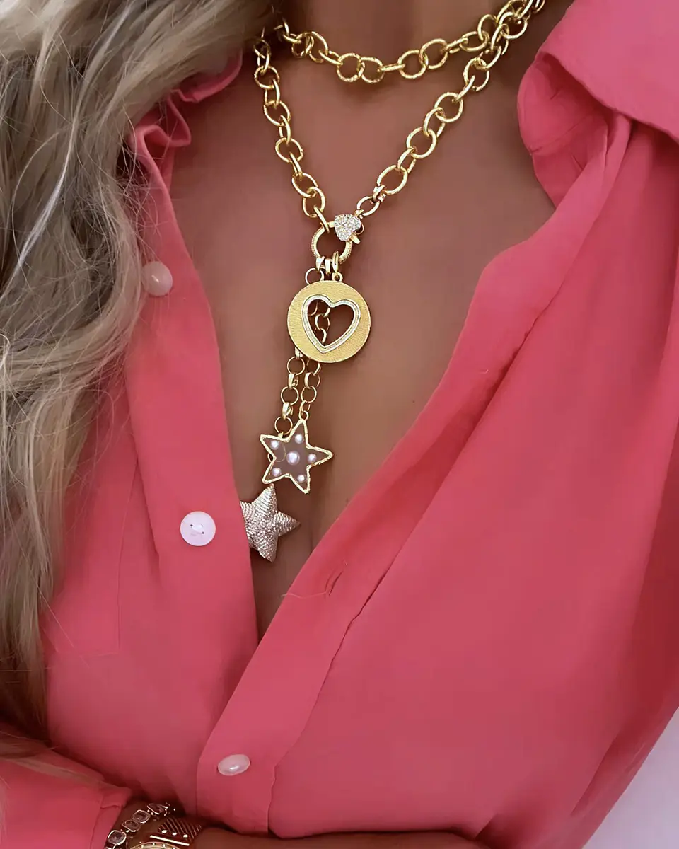 Collar XL Estrellas Corazón Multidije Gold 3