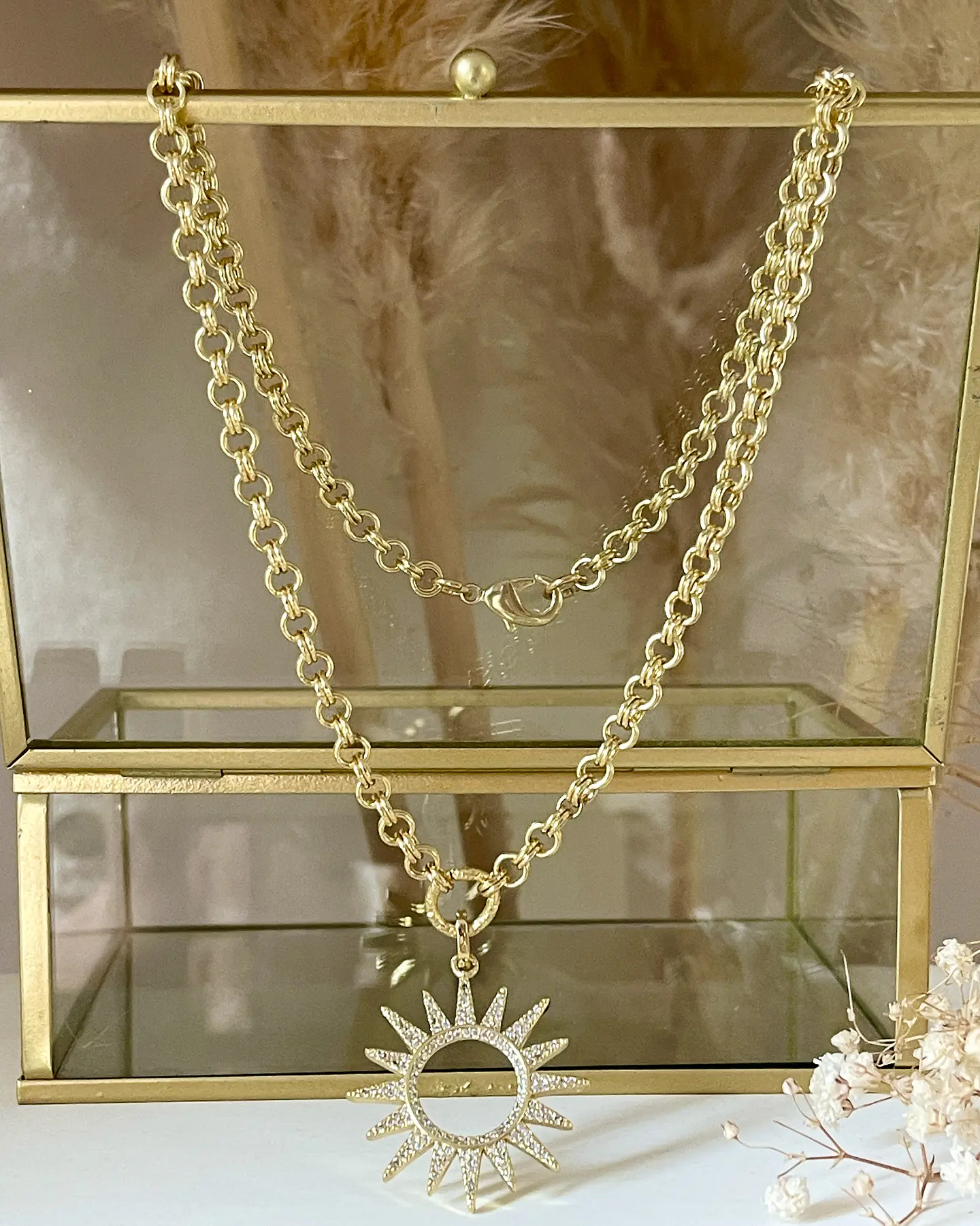 Collar Sol Silueta Circones Gold 6