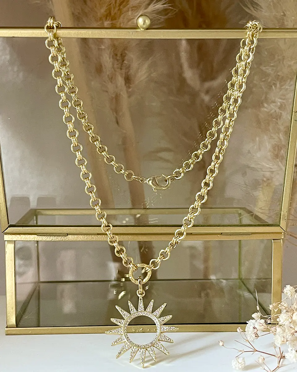 Collar Sol Silueta Circones Gold 6