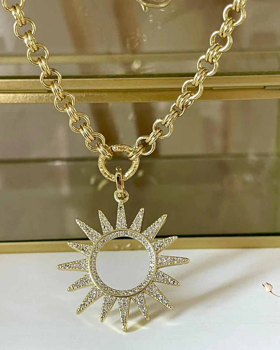 Collar Sol Silueta Circones Gold 5