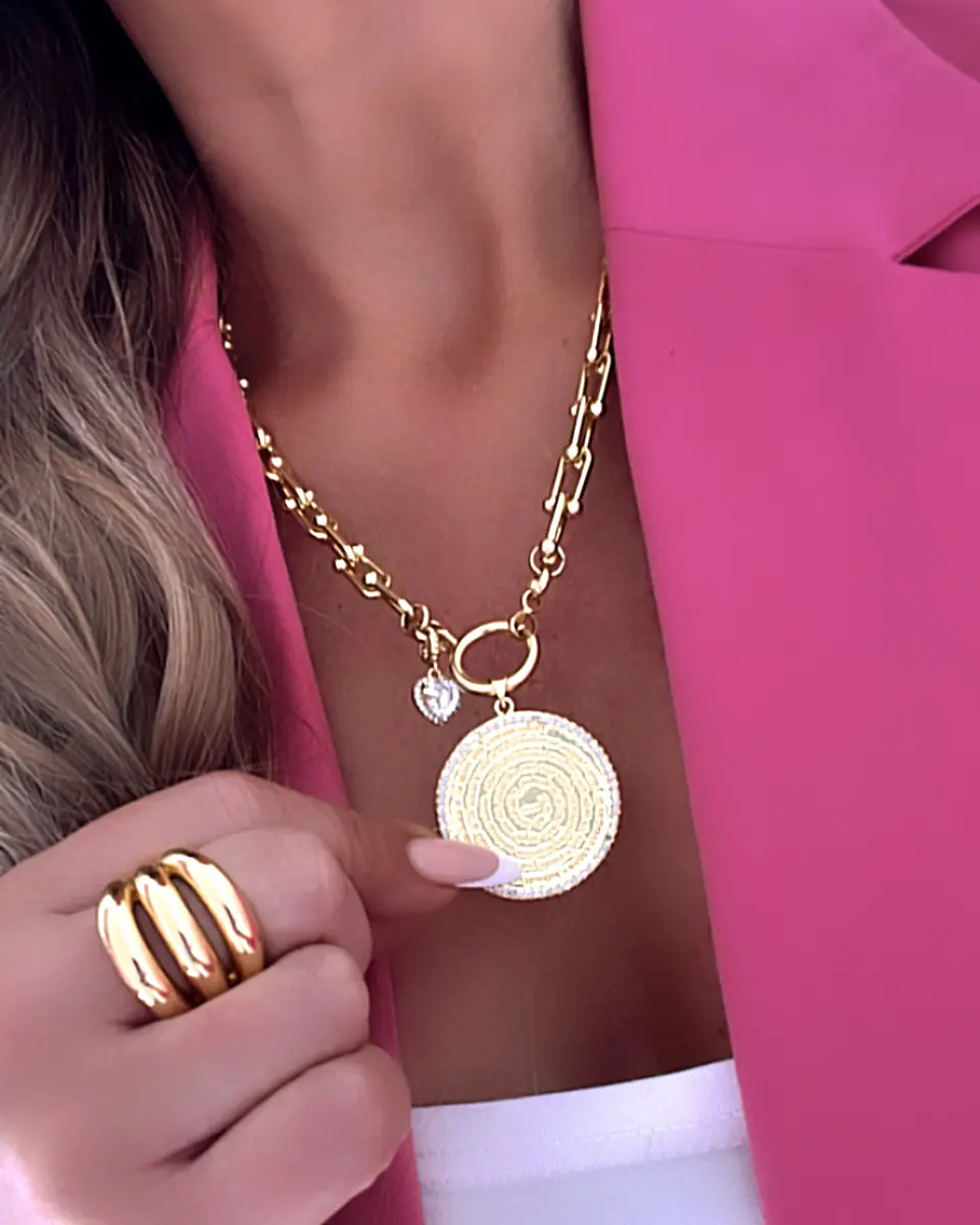 Collar Medallón Padre Nuestro Español Circones Gold 8