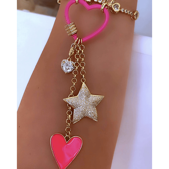 Collar Corazón Estrella Pink Summer Multidije Gold