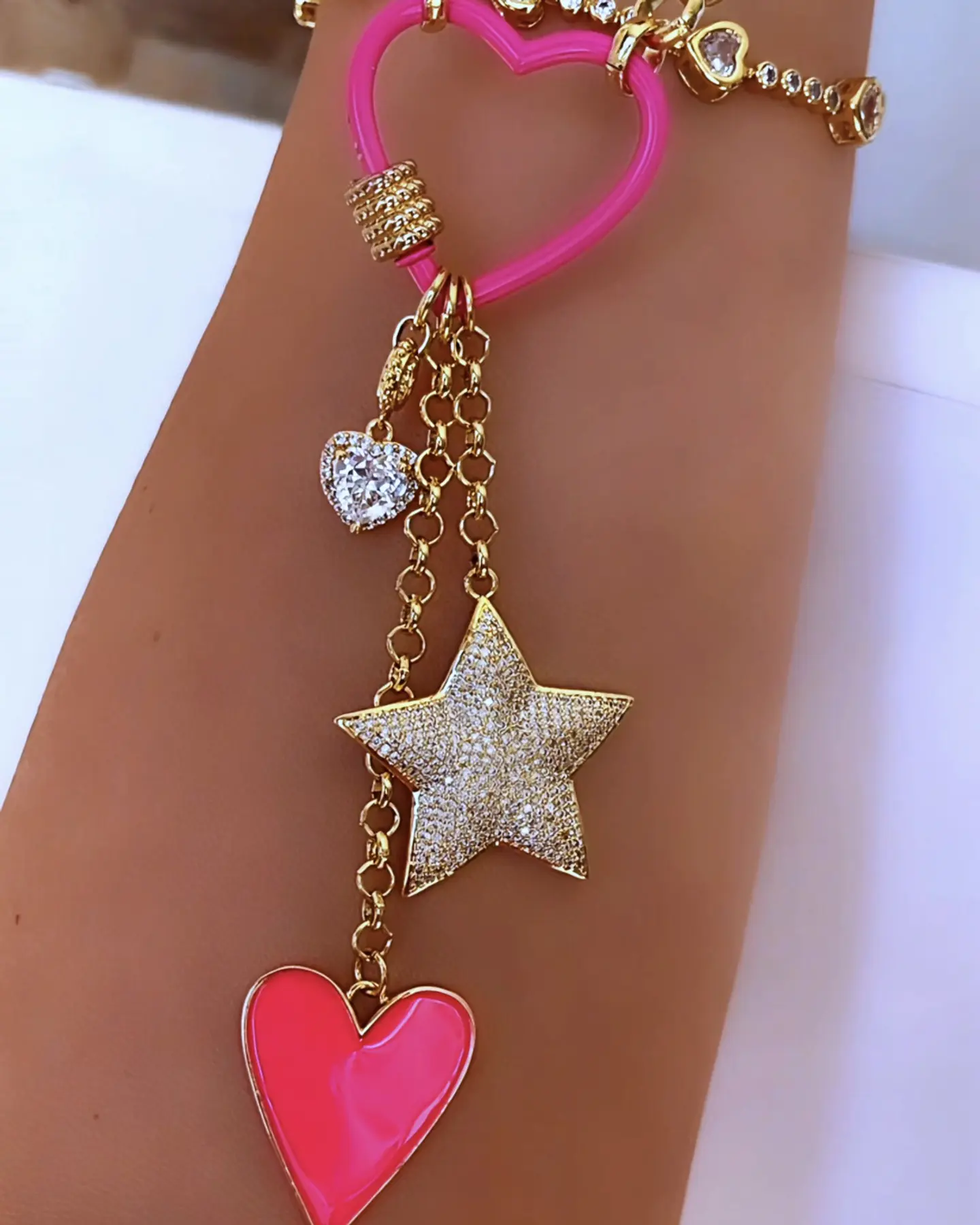 Collar Corazón Estrella Pink Summer Multidije Gold 3