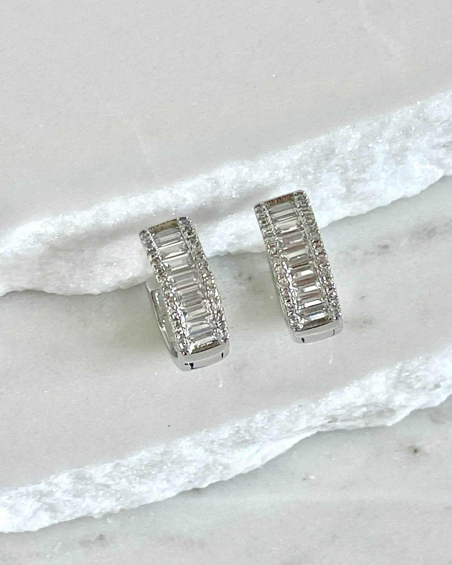 Aros argollas Cristales Silver  4