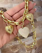 Collar Trío de Corazones Detente Maxi Eslabones Gold - Miniatura 2