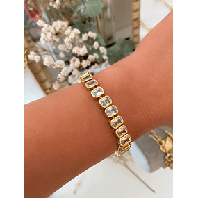  Pulsera Cintillo Cristales Gold 