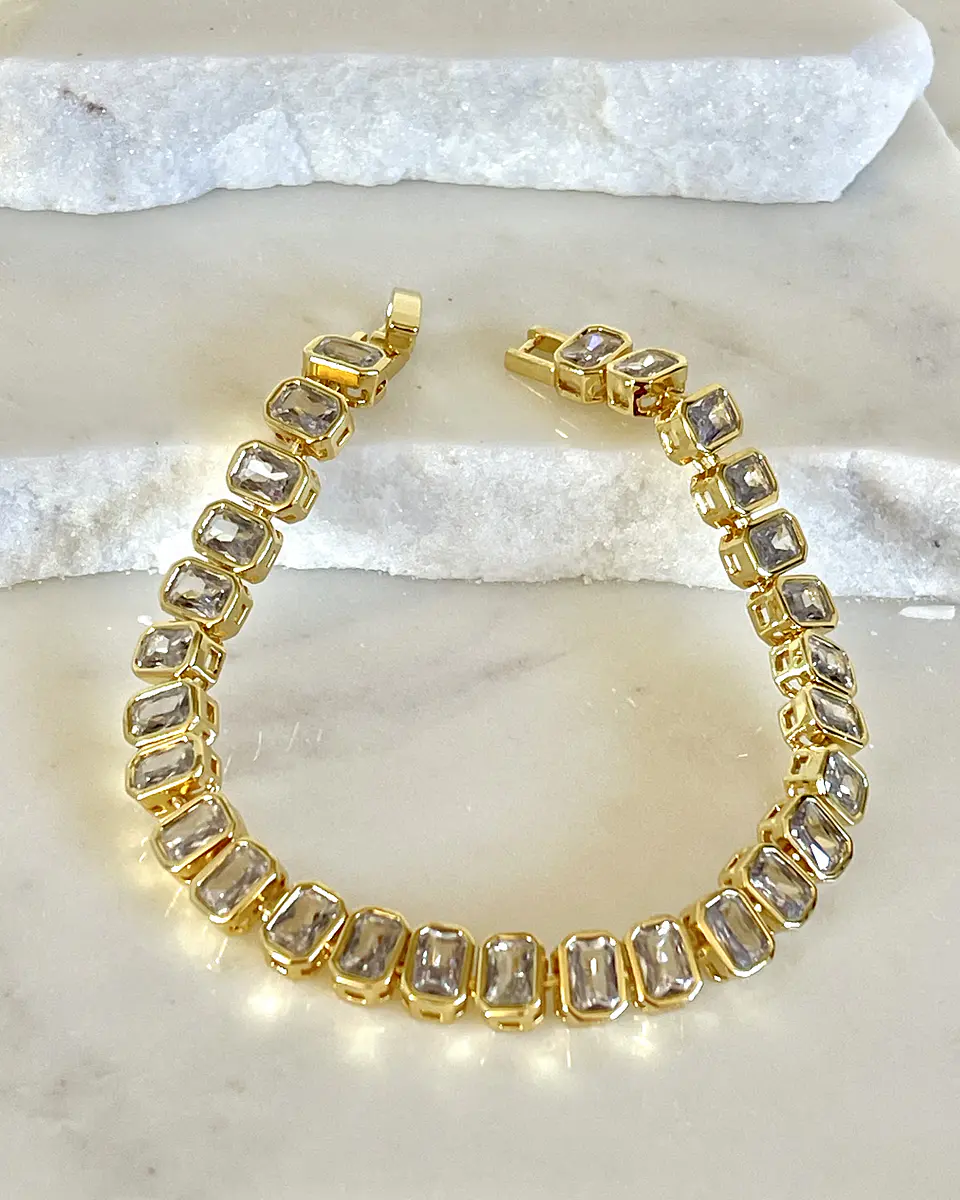  Pulsera Cintillo Cristales Gold  6