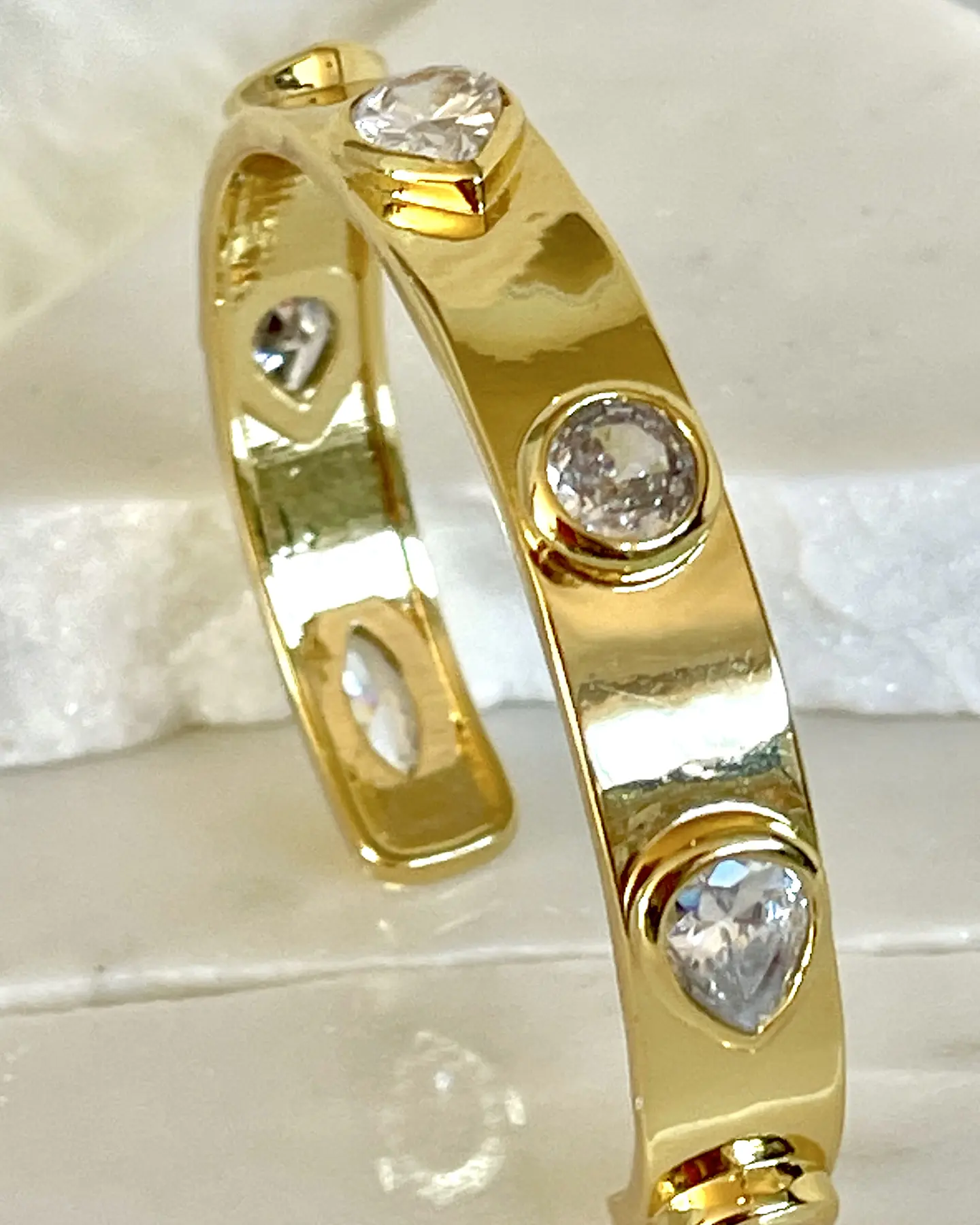 Pulsera Esclava Cristales Luxury Gold 2