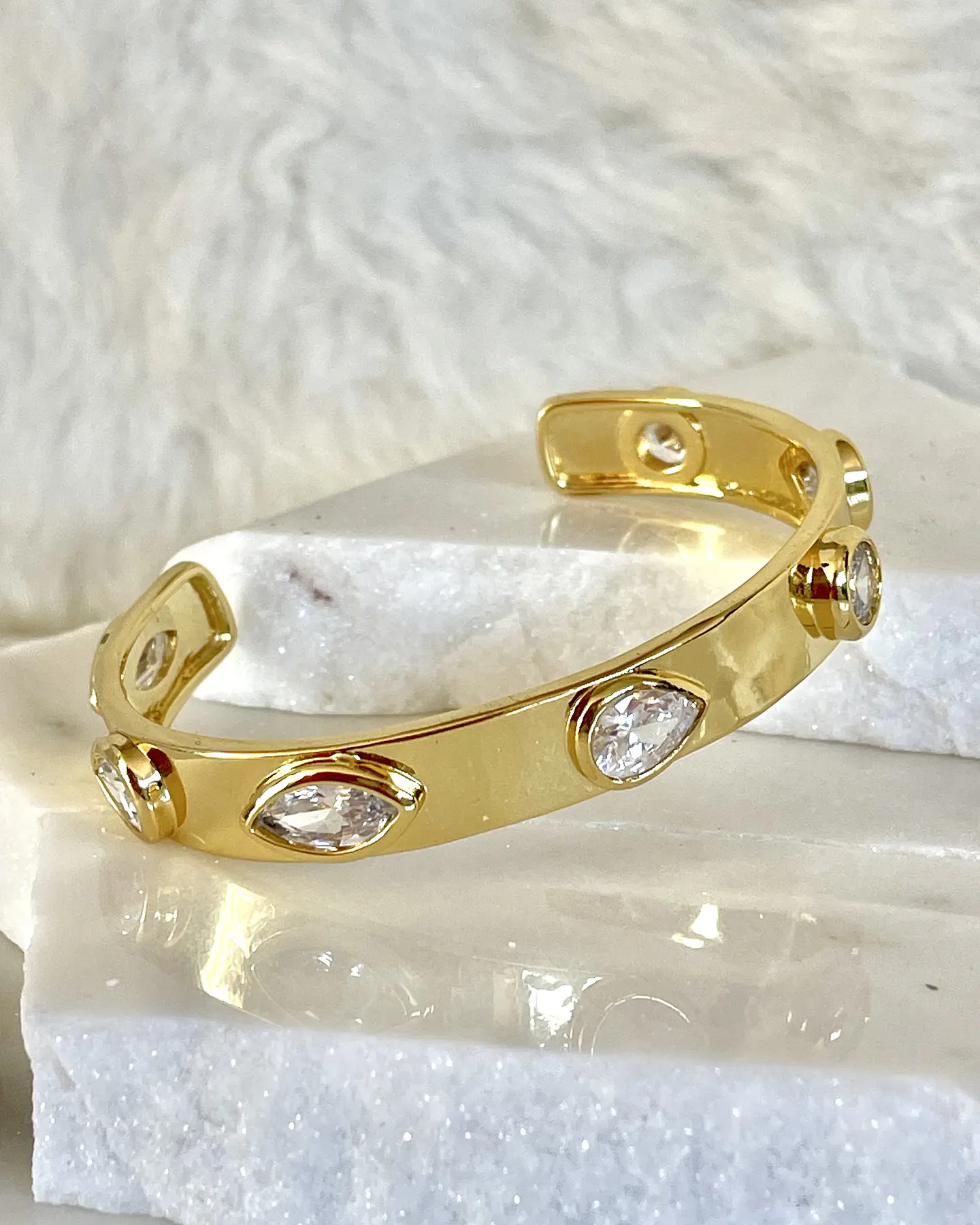 Pulsera Esclava Cristales Luxury Gold 1
