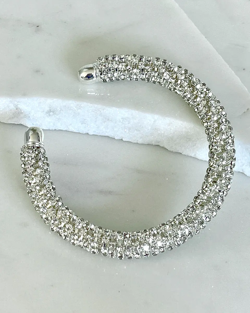 Pulsera Brazalete Cristales Silver 3
