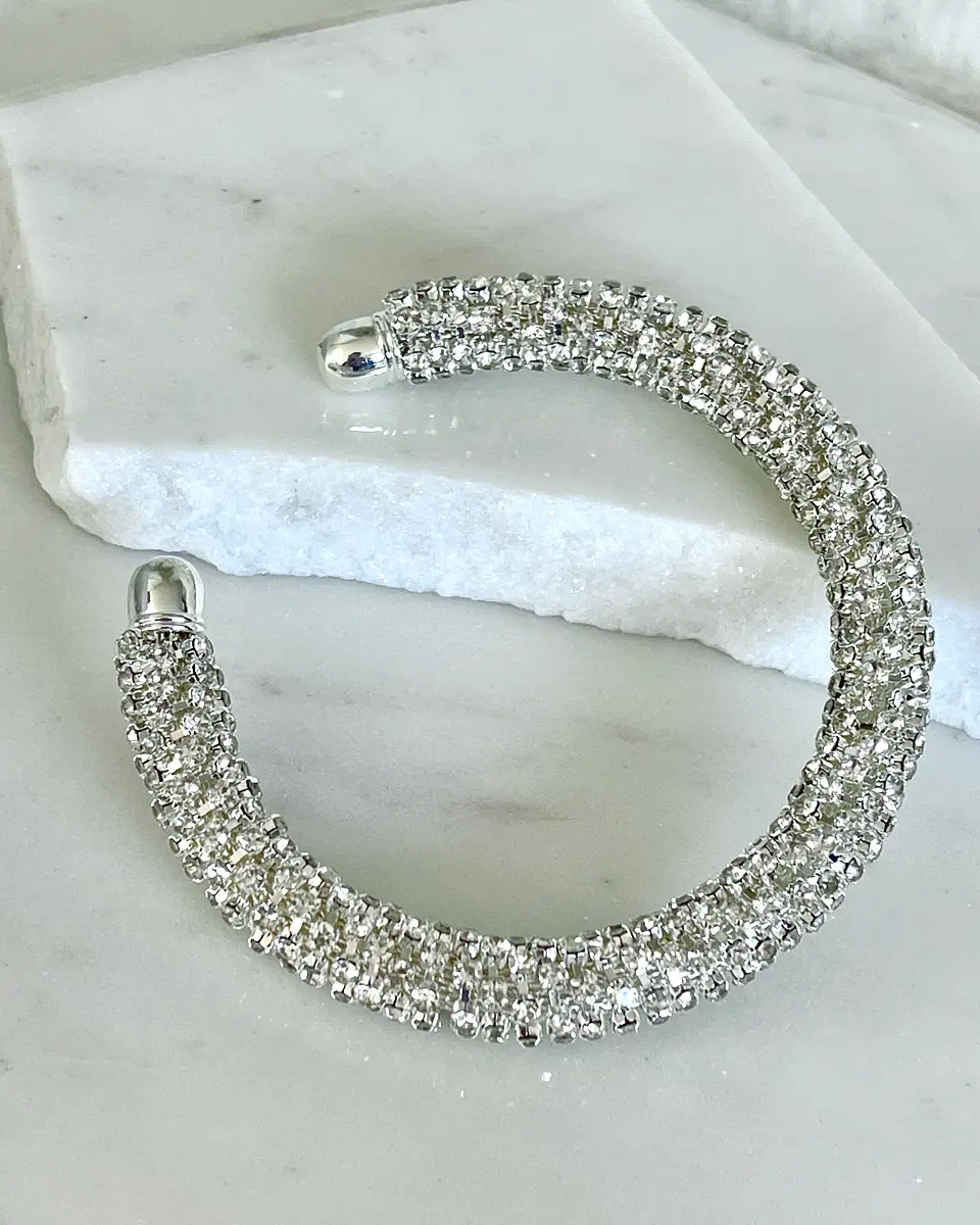 Pulsera Brazalete Cristales Silver 5