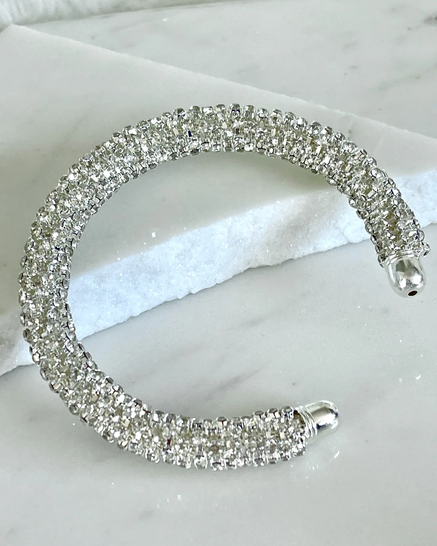 Pulsera Brazalete Cristales Silver 1