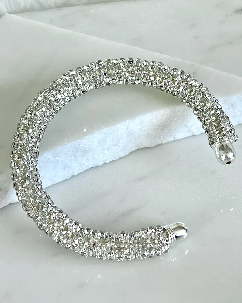 Pulsera Brazalete Cristales Silver 1