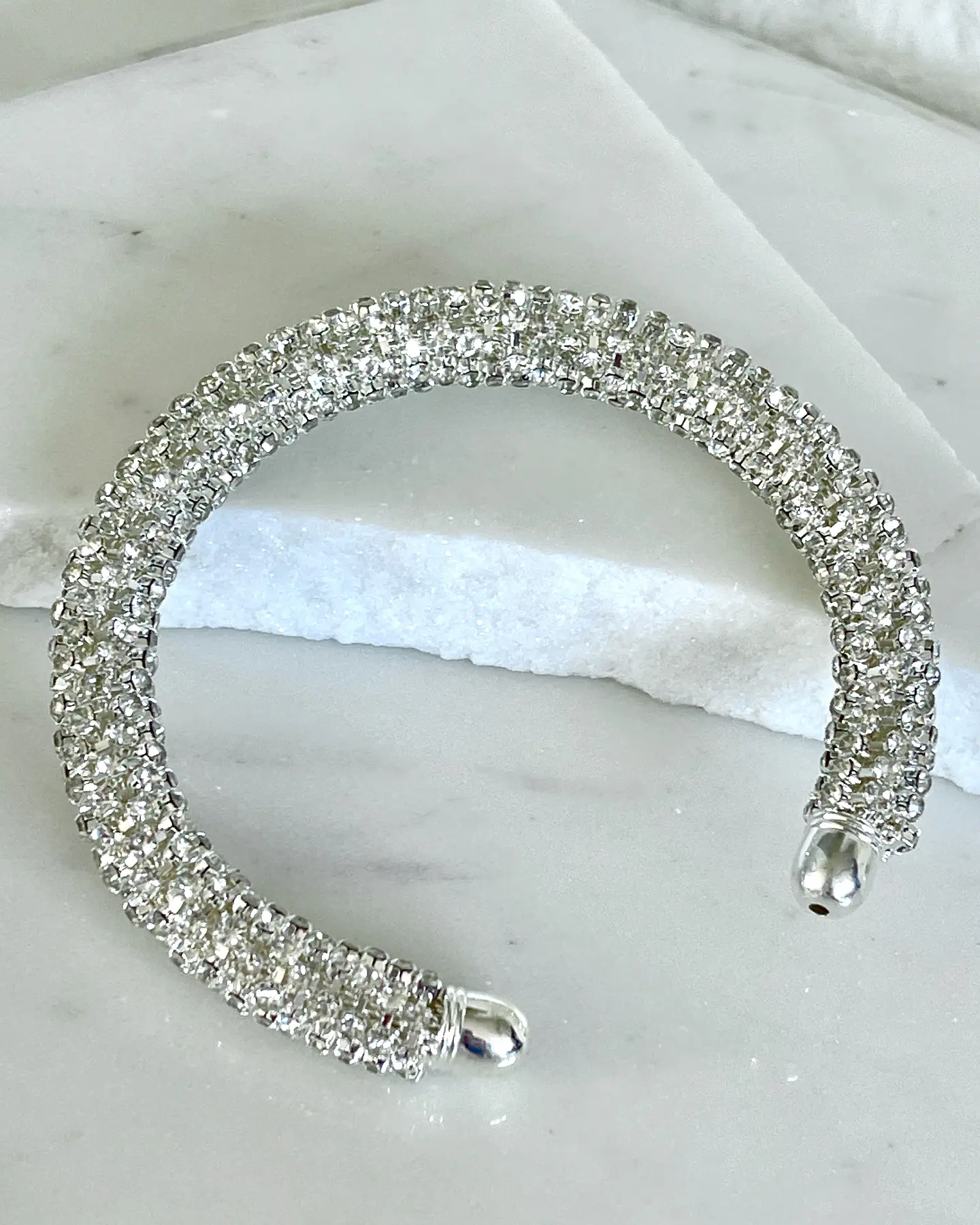 Pulsera Brazalete Cristales Silver 4