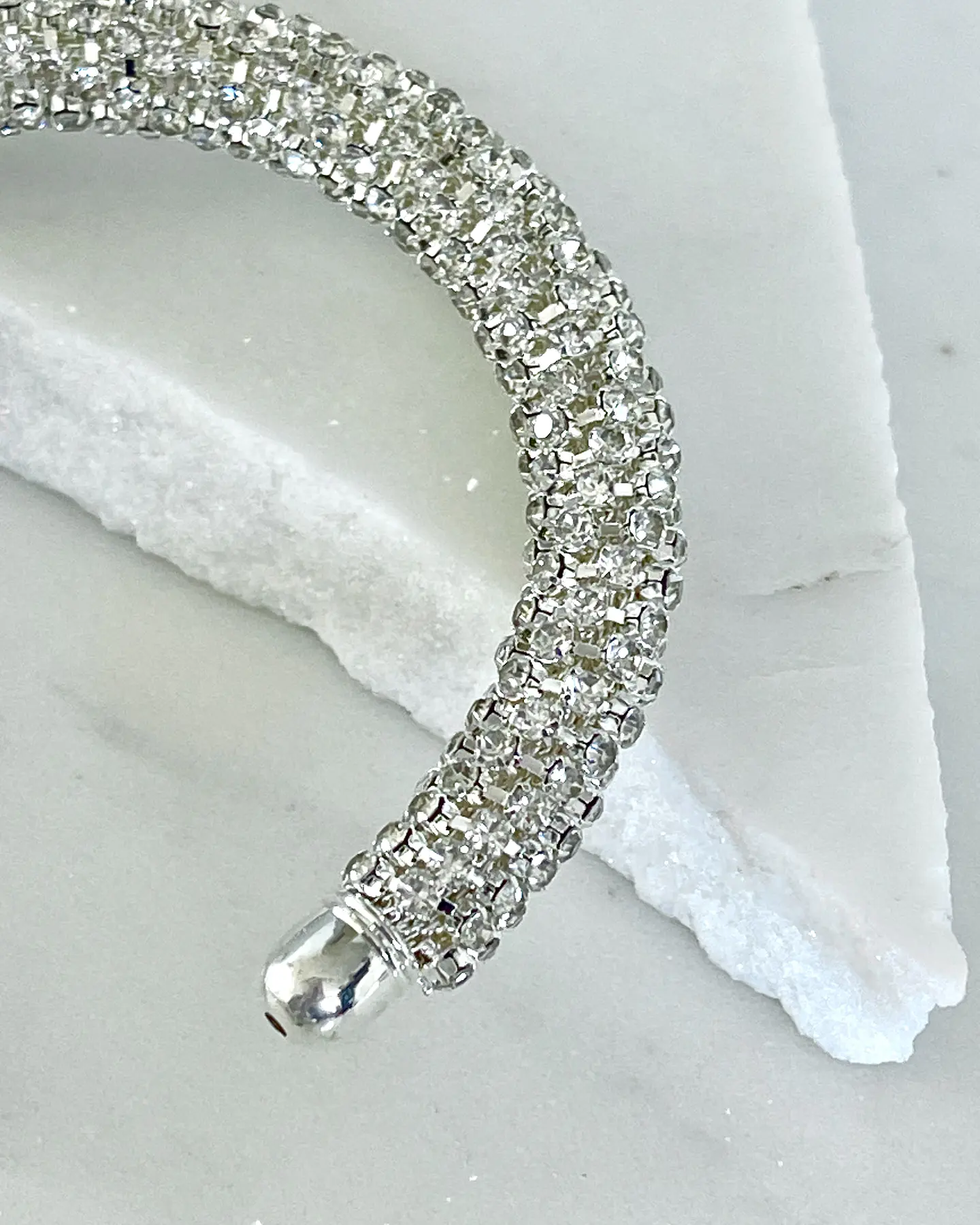 Pulsera Brazalete Cristales Silver 2