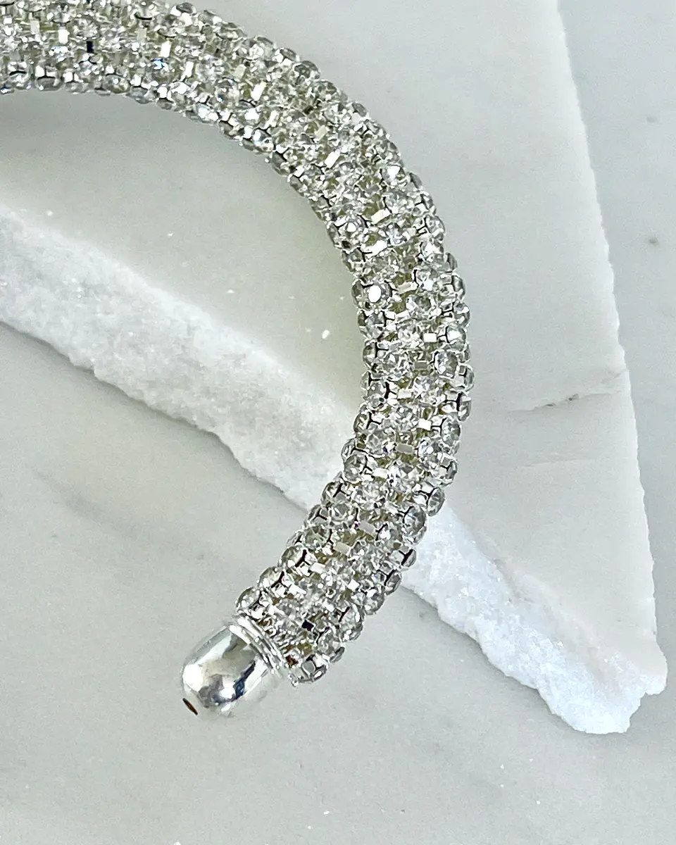 Pulsera Brazalete Cristales Silver 2