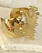 Maxi Brazalete Corazón Relieve y esferas Gold - Miniatura 2