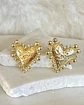  Aros Corazón Relieve y esferas gold  - Miniatura 2