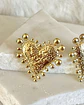  Aros Corazón Relieve y esferas gold  - Miniatura 3