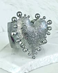 Maxi Brazalete Corazón Relieve y esferas silver - Miniatura 1