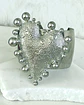 Maxi Brazalete Corazón Relieve y esferas silver - Miniatura 2