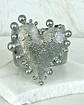 Maxi Brazalete Corazón Relieve y esferas silver - Miniatura 3
