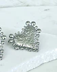  Aros Corazón Relieve y esferas silver - Miniatura 4