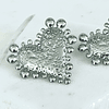  Aros Corazón Relieve y esferas silver