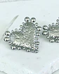  Aros Corazón Relieve y esferas silver - Miniatura 2