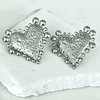  Aros Corazón Relieve y esferas silver