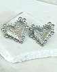  Aros Corazón Relieve y esferas silver - Miniatura 1