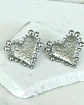  Aros Corazón Relieve y esferas silver - Miniatura 3