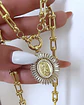 Collar Medallon Virgen Rayos eslabones tiffany Gold - Miniatura 6