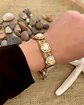 Pulsera Tejida hilera de Corazones Arena Gold  - Miniatura 3